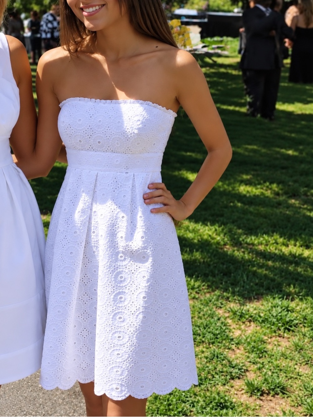 Lilly Pulitzer white strapless eyelet dress- Size 4